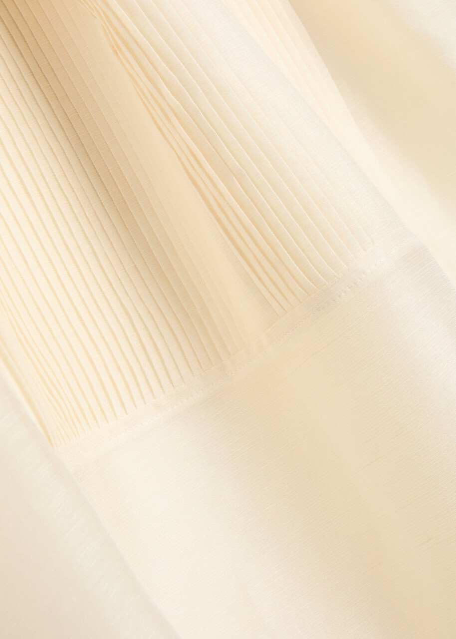 Tory Burch Pintucked Linen and Silk-blend Kaftan Ivory