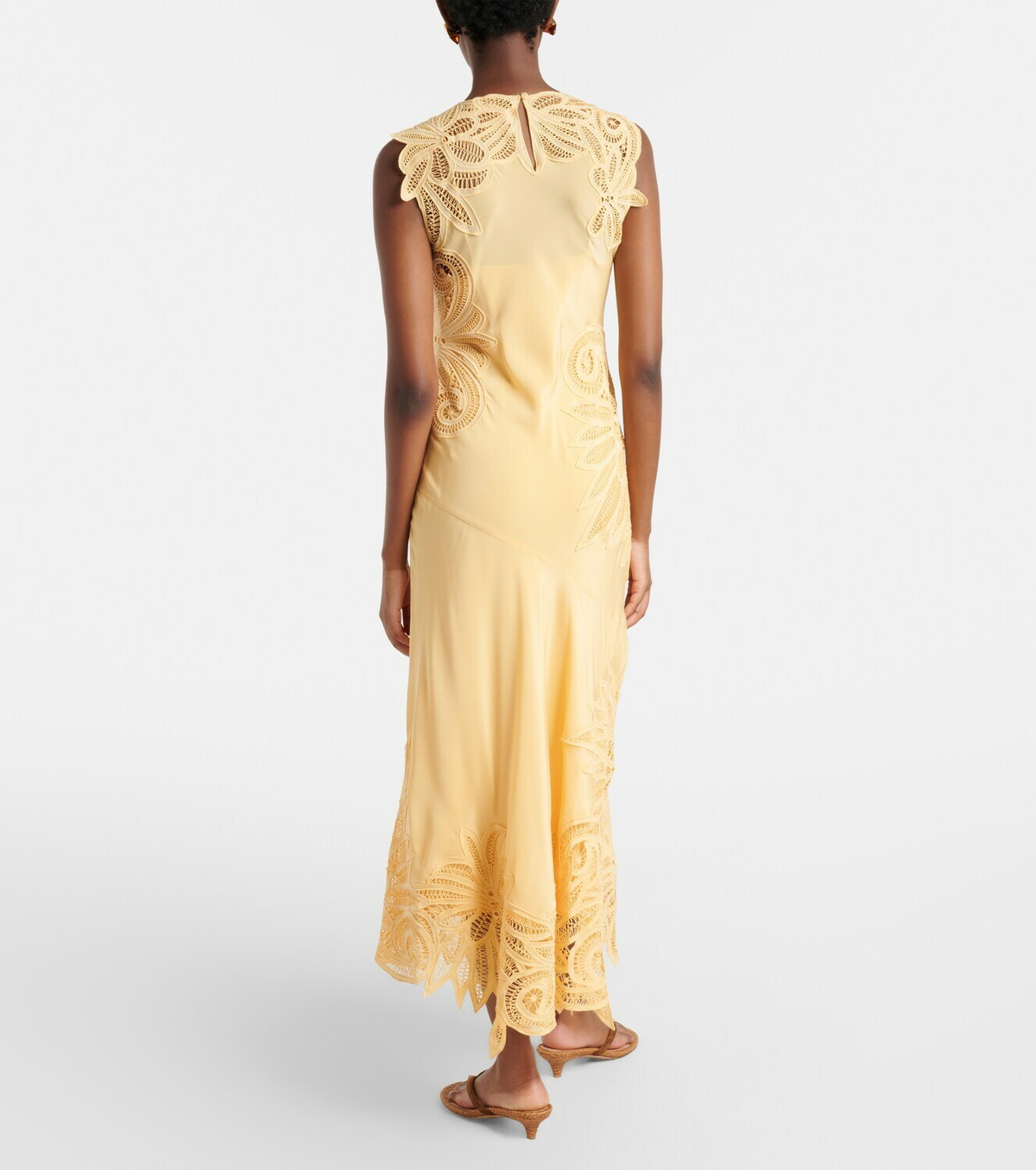 Ulla Johnson Idra lace-trimmed silk midi dress