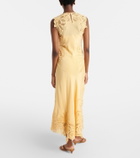 Ulla Johnson Idra lace-trimmed silk midi dress