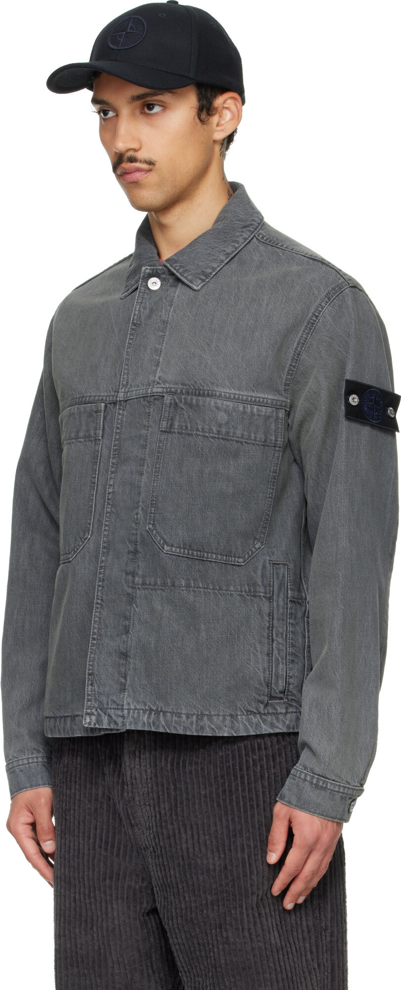 Stone Island Gray 4100006 Wash Denim Jacket