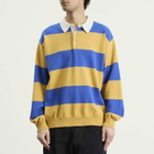 BEAMS Men's 7 Gauge Stripe Knit Rugby Shirt in Yellow