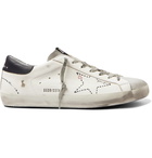 Golden Goose - Superstar Distressed Leather and Suede Sneakers - White