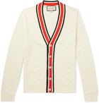 Gucci - Slim-Fit Striped Wool Cardigan - Off-white