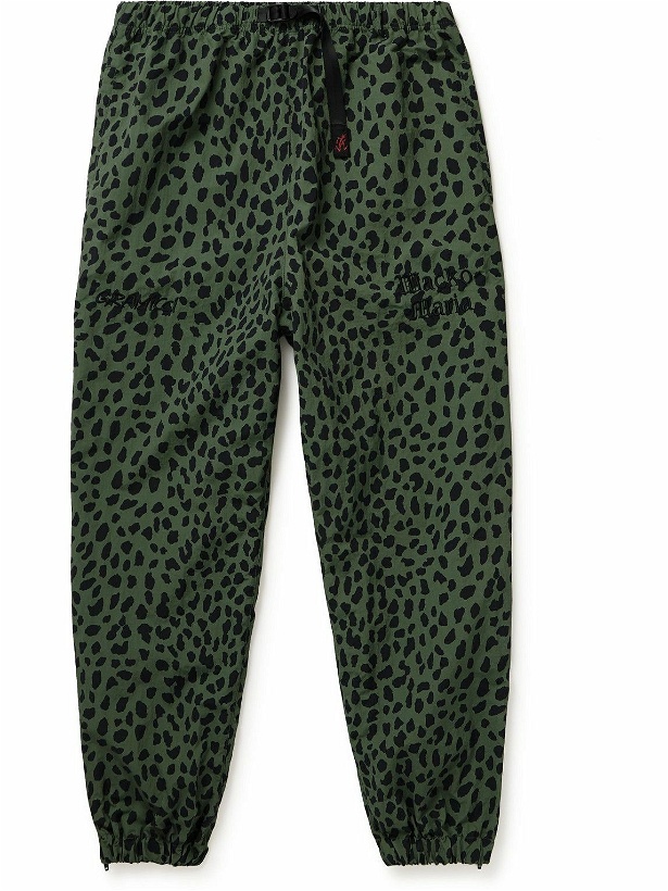Photo: Wacko Maria - Gramicci Tapered Belted Leopard-Print Nylon Track Pants - Green