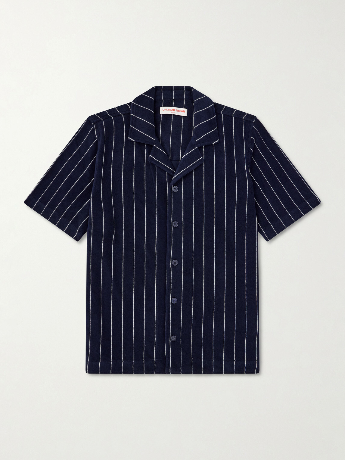 Orlebar Brown - Hawkin Stripe Towelling Cotton Shirt - Blue