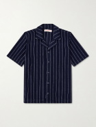 Orlebar Brown - Hawkin Stripe Towelling Cotton Shirt - Blue