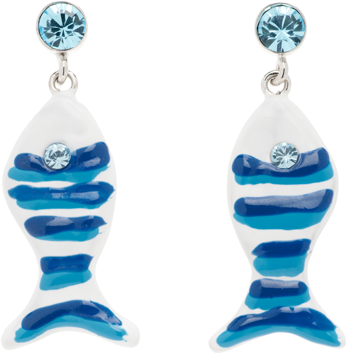 Marni Fish & Rhinestone Earrings