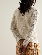 BODE - Crocheted Cotton Shirt - Neutrals