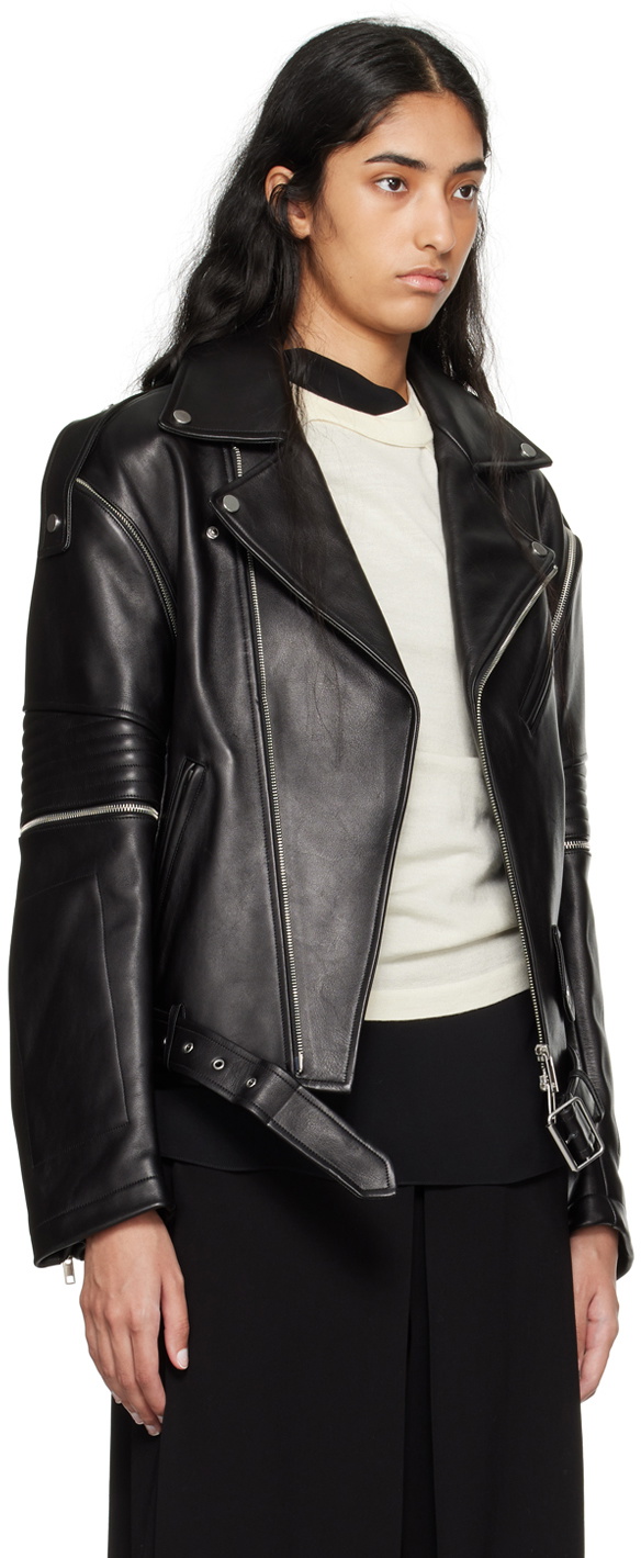 Helmut Lang Black Astro Biker Leather Jacket Helmut Lang 