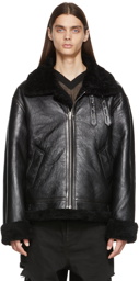 VETEMENTS Reversible Black Inside Out Shearling Jacket