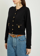 Chloe Embellished-pocket Wool and Cashmere-blend Cardigan Black