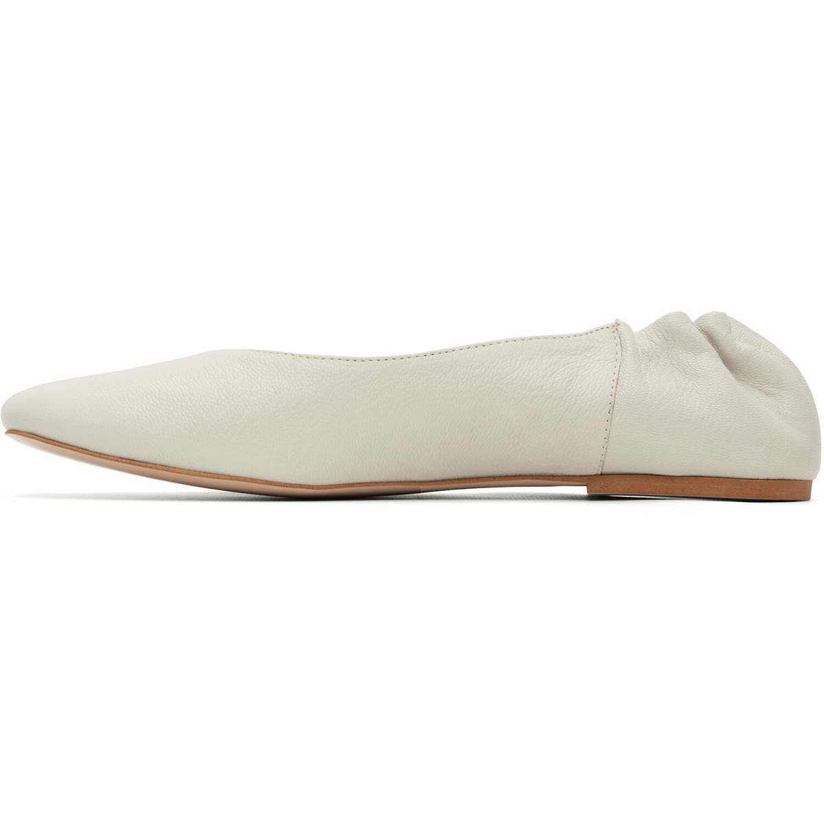 A.P.C. White Smooth Leather Ballerina Flats