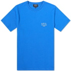 A.P.C. Men's Raymond Logo T-Shirt in Royal Blue