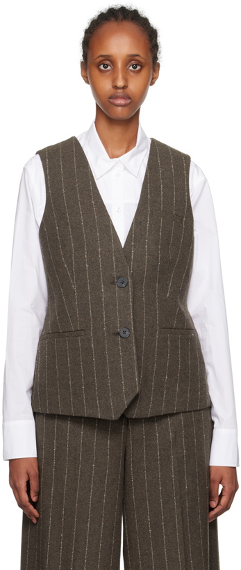 Photo: REMAIN Birger Christensen Brown Pinstripe Vest