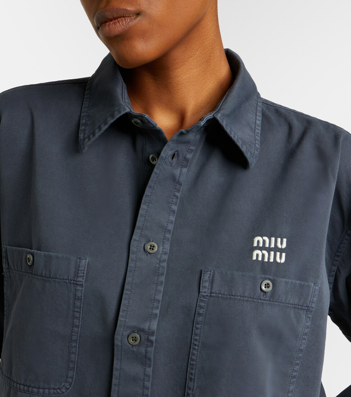Miu Miu Frayed denim shirt