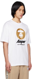 AAPE by A Bathing Ape White Glittered T-Shirt