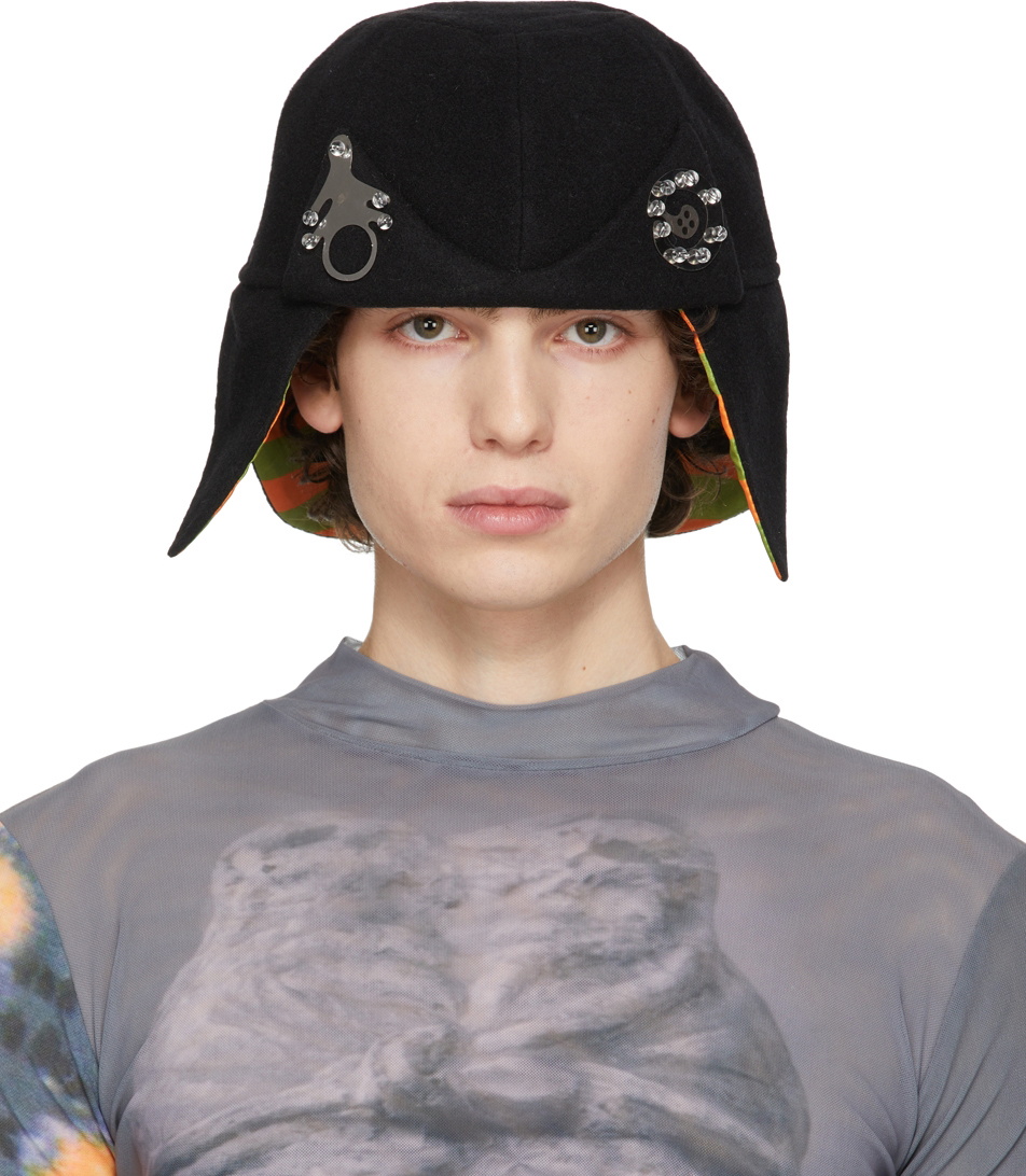 Chopova Lowena SSENSE Exclusive Black Wool Cat Hat