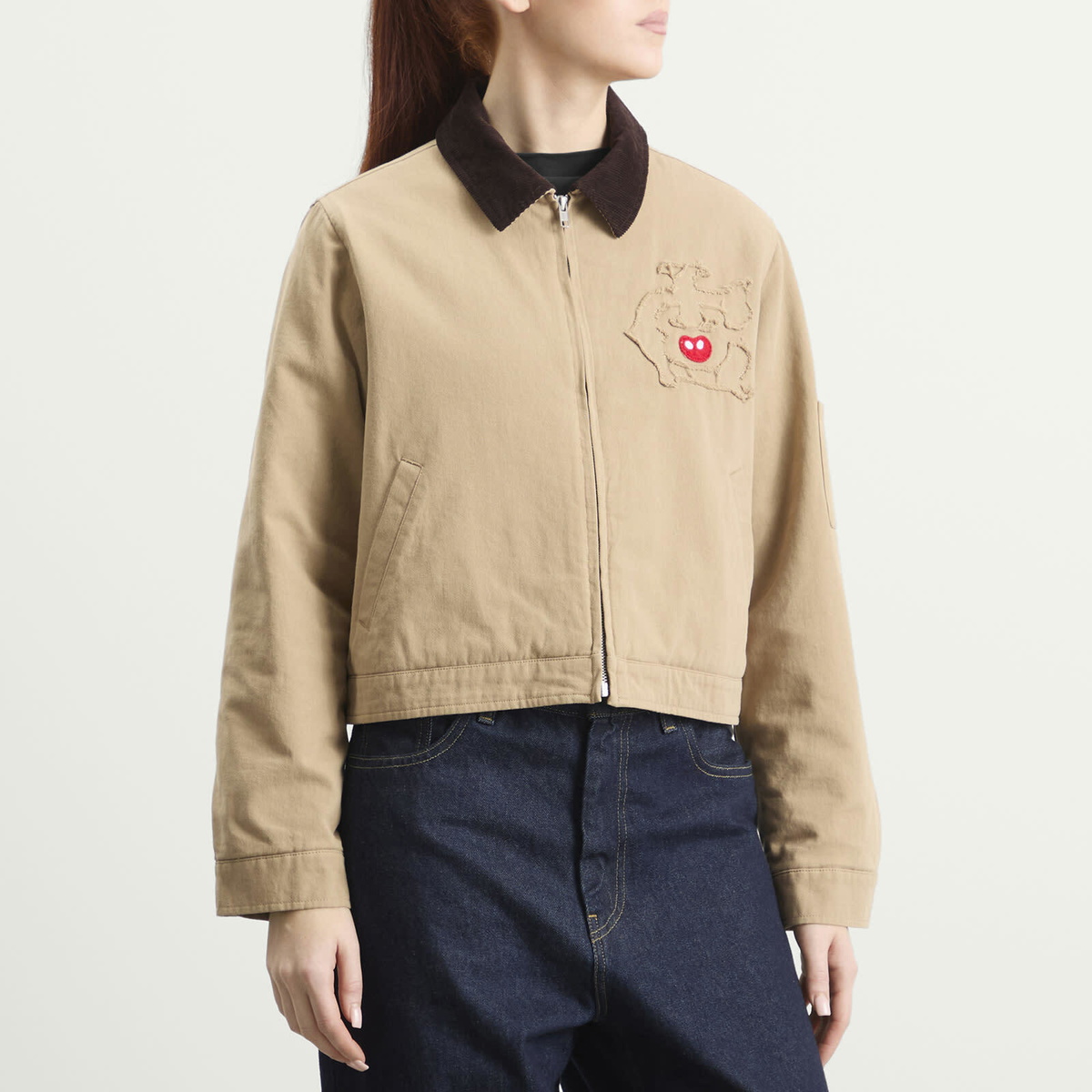 ICECREAM Women's Team IC Cropped Work Jacket in Beige
