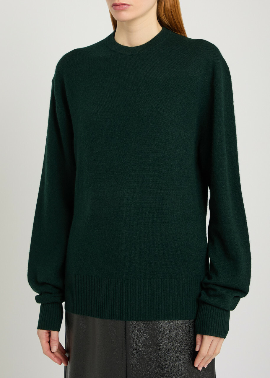 Toteme Classic Crew-neck Cashmere Knit Dark Green