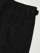 LEMAIRE - Carrot Tapered Pleated Cotton-Drill Trousers - Black