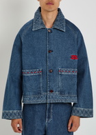 Bode Embroidered Denim Jacket Indigo