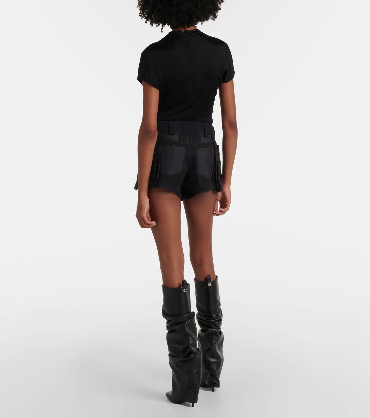 Mugler Belted cotton cargo shorts
