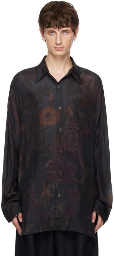 Photo: Dries Van Noten Navy Printed Shirt