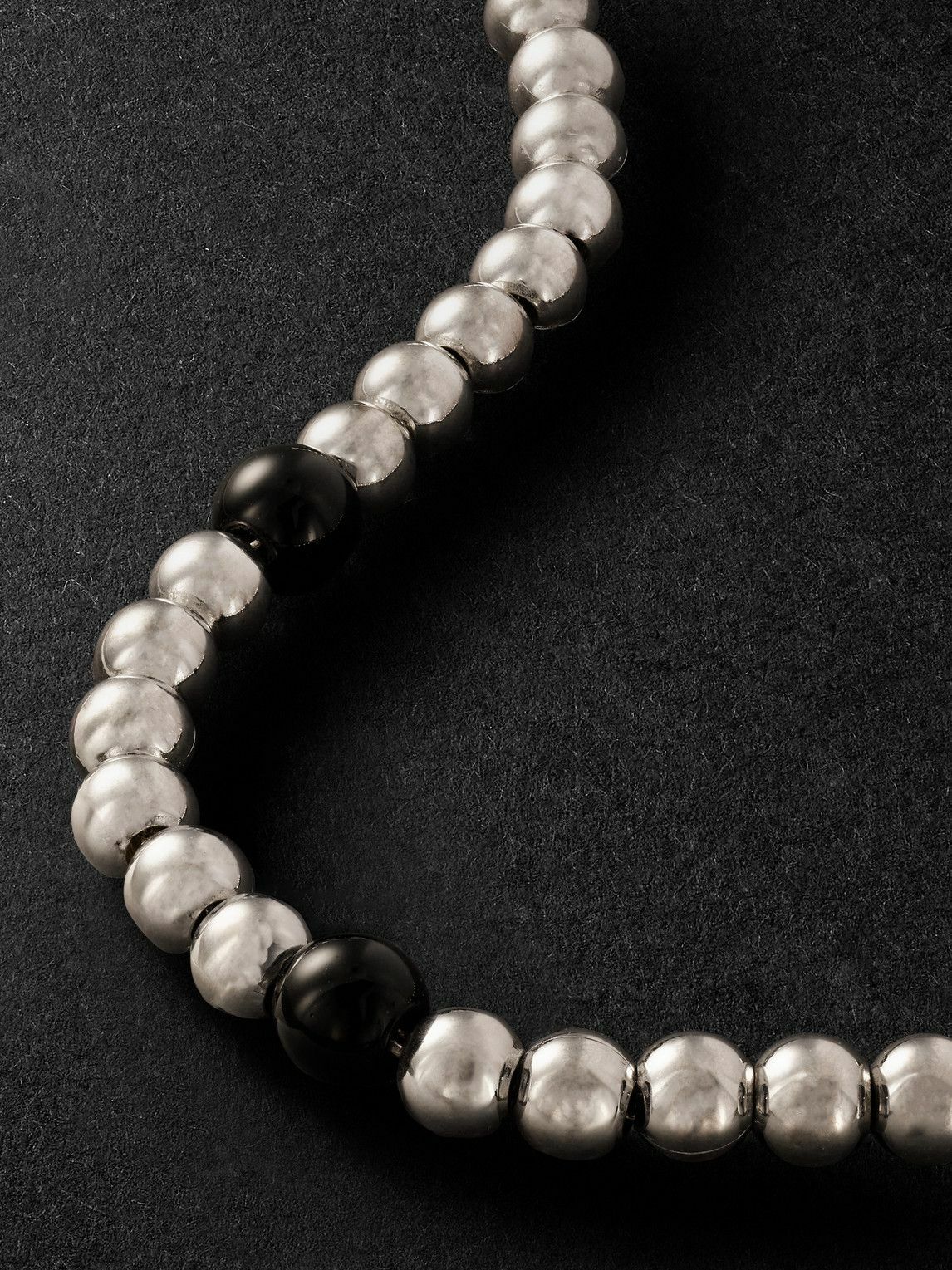 PATTARAPHAN - Tri Anya Baby Cycle 14-Karat White Gold Onyx Bracelet