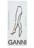 Ganni Butterfly Logo-jacquard Knee-high Socks Cream