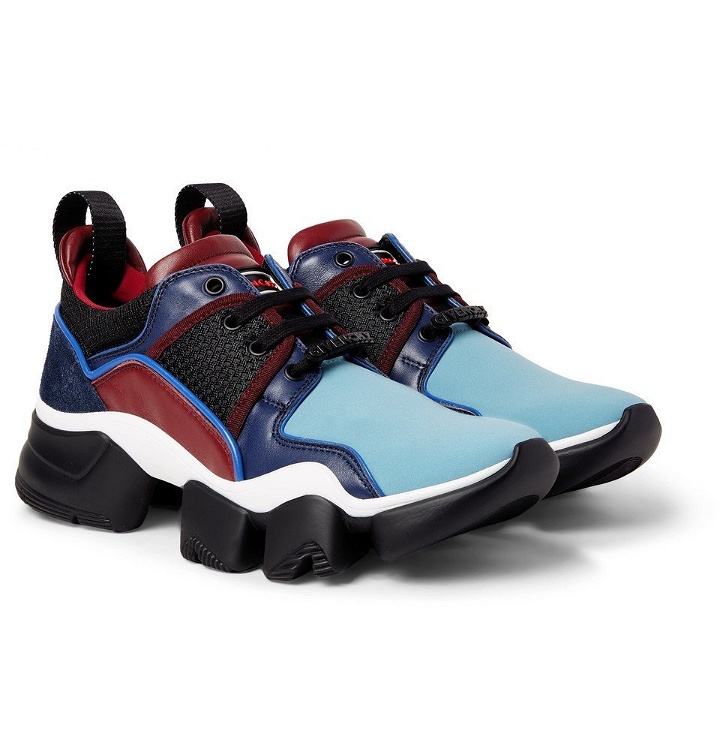 Photo: Givenchy - Jaw Neoprene, Suede, Leather and Mesh Sneakers - Men - Blue