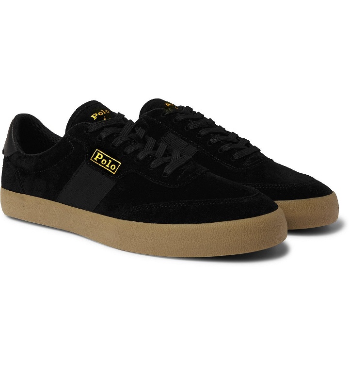 Photo: POLO RALPH LAUREN - Court Striped Suede Sneakers - Black