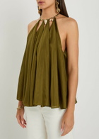 Zimmermann Mohon Charm-effect Silk Blouse Olive