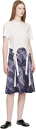 ABRA Purple Trompe L'Oeil Midi Skirt