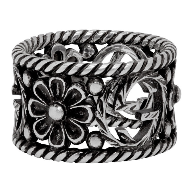 Gucci silver interlocking g deals flower ring