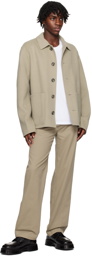 AMI Paris Khaki Straight-Leg Trousers