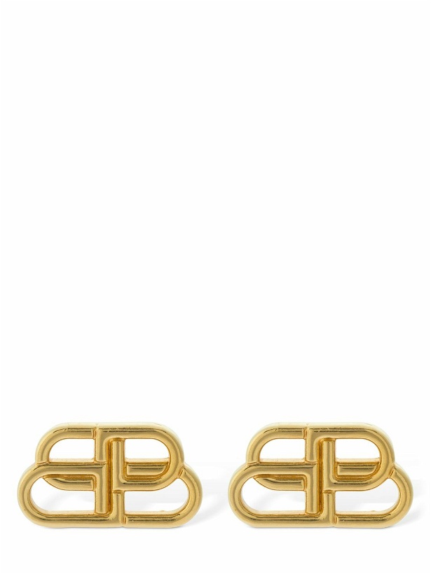 Photo: BALENCIAGA - Bb S Mini Logo Stud Earrings