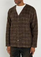 Our Legacy Checked Brushed Wool-blend Cardigan Multicoloured 1