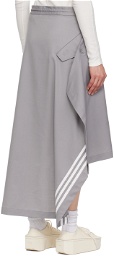 Y-3 Gray Refined Woven Maxi Skirt