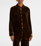 Asceno London velvet pajama shirt