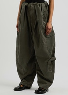 Loewe Womens Balloon Cotton Olive Cargo Trousers UK8/S