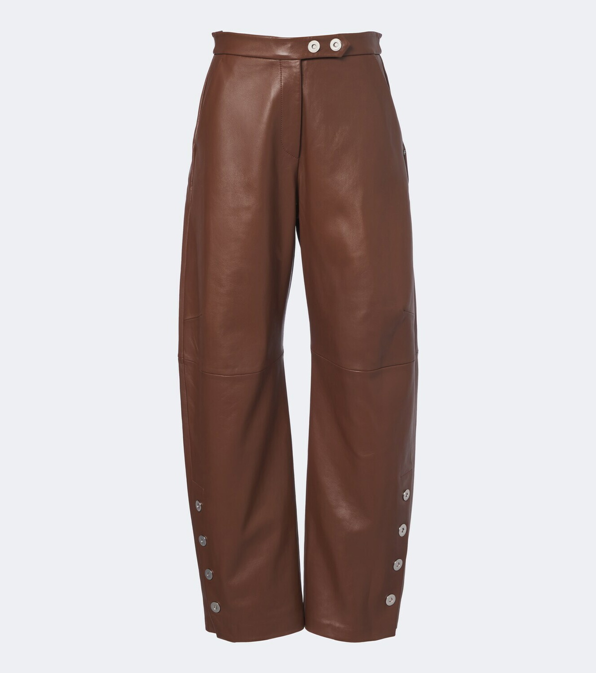 Sportmax Leather barrel-leg pants