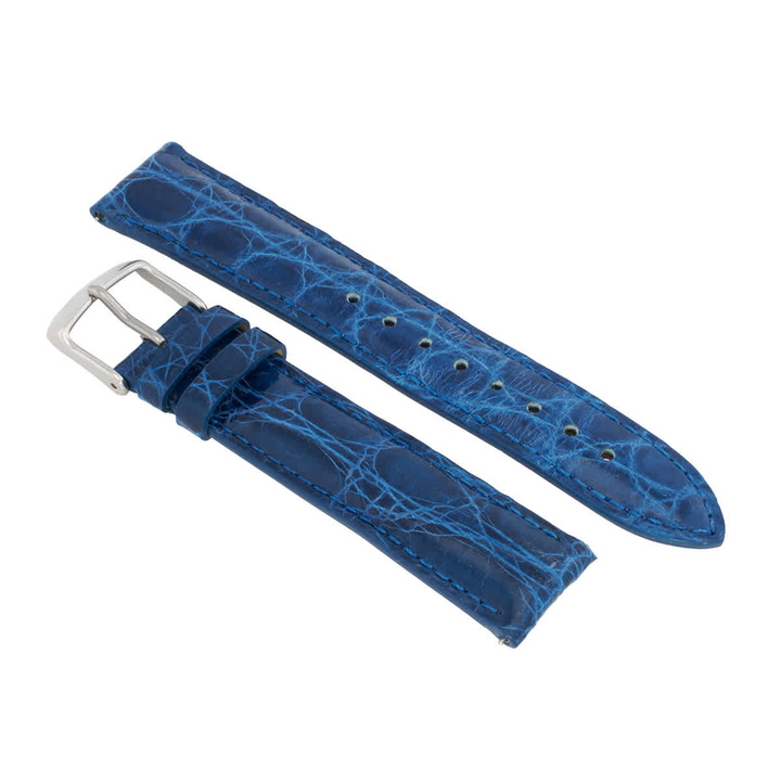 Photo: MICHELE 18MM Cobalt Crocodile Leather Strap