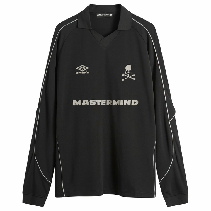 Photo: MASTERMIND WORLD Men's x Umbro Long Sleeve Game Shirt in Black