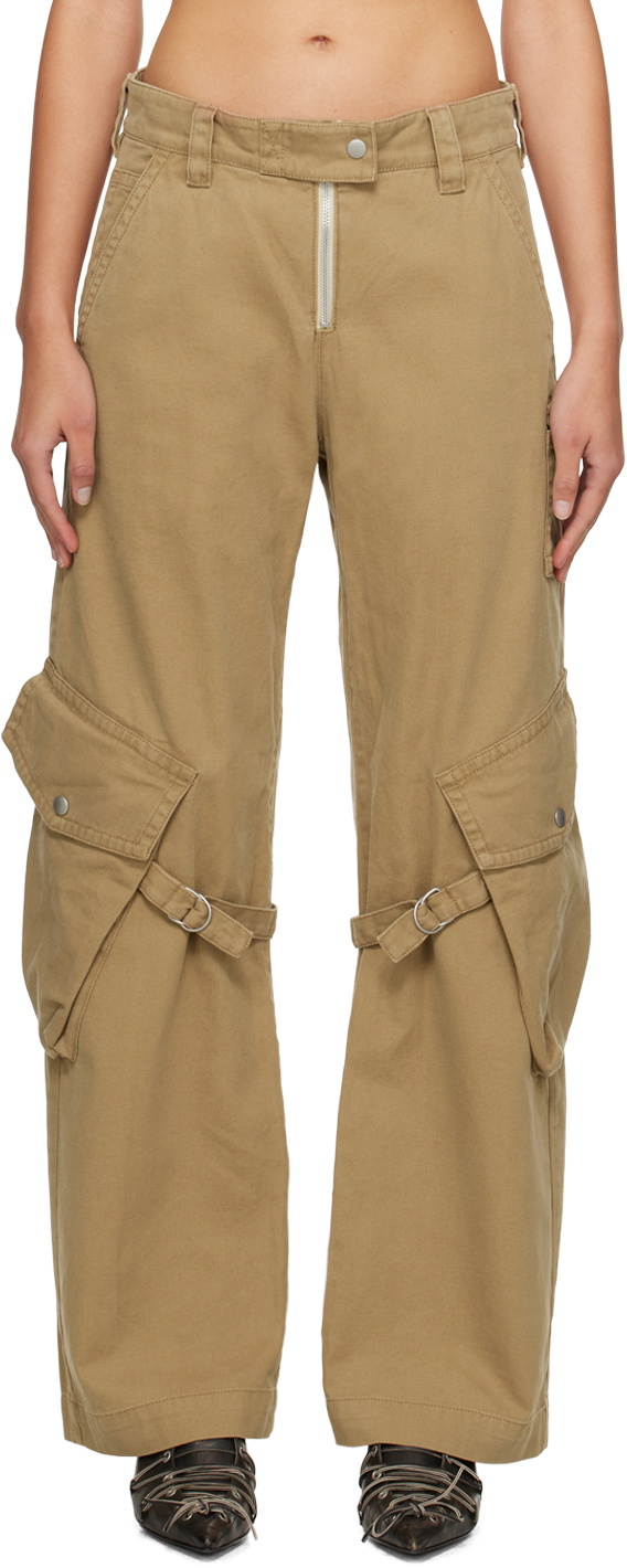 Acne Studios Beige Polyester Cargo Pants