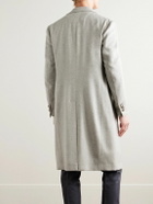 De Petrillo - Herringbone Virgin Wool and Cashmere-Blend Overcoat - Gray