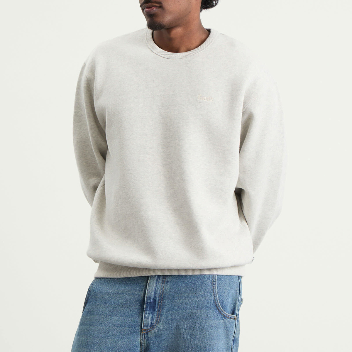 Foret Men's Noon Crew Neck Sweatshirt in Snow Melange