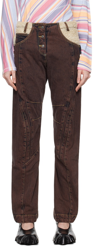Photo: Kiko Kostadinov Brown Paneled Levi's Edition Jeans