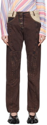 Kiko Kostadinov Brown Paneled Levi's Edition Jeans
