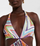 Missoni Mare Zig-zag knit cutout maxi dress