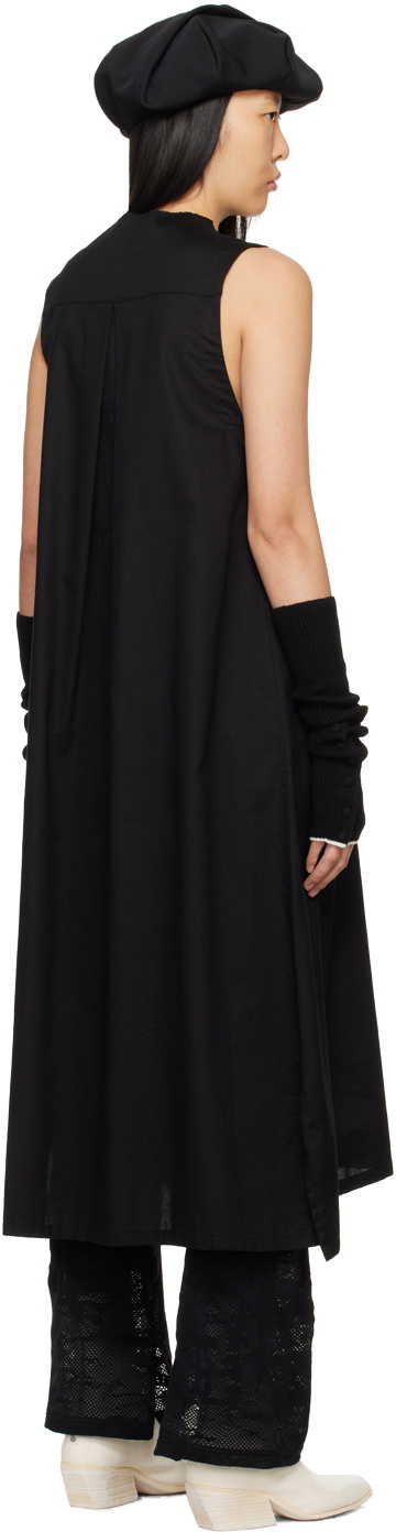 Y's Black Sleeveless Midi Dress